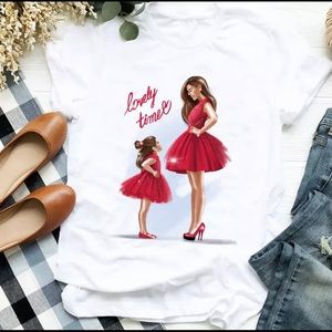 2/$30 Mom daughter graphic T-shirt